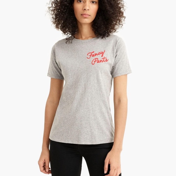 Jcrew Fancy Pants Embroidered Tshirt Sz 